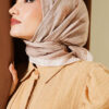 Verona Patterned Bamboo Crinkle Scarf Beige – Image 2