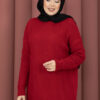 Vinea Diamond Pattern French Terry Knit Sweater Red - immagine 2