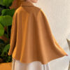 Button-Detail Collar Poncho Camel - الصورة 3
