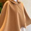 Button-Detail Collar Poncho Camel - الصورة 4