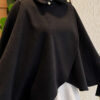 Button-Detail Collar Poncho Black - الصورة 4