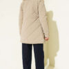 Fur-Collared Quilted Short Jacket Beige – Bild 3