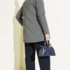 Fur-Collared Quilted Short Jacket Smoke - الصورة 3