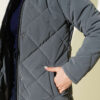 Fur-Collared Quilted Short Jacket Smoke - الصورة 4