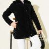 Fur-Collared Quilted Short Jacket Black
