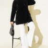Fur-Collared Quilted Short Jacket Black – Image 2