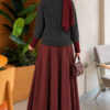 Neckline Beaded Heart Patterned Knit Cardigan Smoke - immagine 4