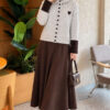 Neckline Beaded Heart Patterned Knit Cardigan Grey - immagine 2