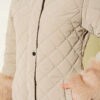 Fleece-Lined Quilted Jacket with Collar and Cuffs Beige - الصورة 4