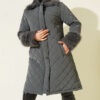 Fleece-Lined Quilted Jacket with Collar and Cuffs Smoke - Afbeelding 2
