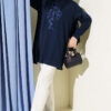 Embroidered Sequin Tunic Navy Blue – Image 2