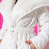 Fur-Collared Shiny Jacket White - الصورة 4