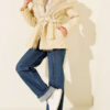 ⁦Fur-Collared Shiny Jacket Cream⁩ - الصورة ⁦2⁩
