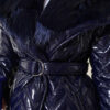Fur-Collared Shiny Jacket Navy Blue – Bild 4