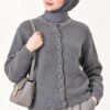 Lace-Trimmed Cardigan with Stone Embellishments Smoke - Afbeelding 2