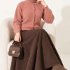 Lace-Trimmed Cardigan with Stone Embellishments Rose Dust – Image 3