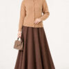 Lace-Trimmed Cardigan with Stone Embellishments Latte – Image 3