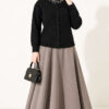 Lace-Trimmed Cardigan with Stone Embellishments Black – Image 3