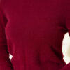 ⁦Embellished Neckline Chenille Sweater Burgundy⁩ - الصورة ⁦4⁩