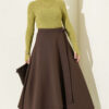 Side Tie Scuba Skirt Dark Brown – Bild 2
