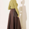 Side Tie Scuba Skirt Dark Brown – Bild 3