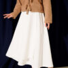 Side Tie Scuba Skirt White