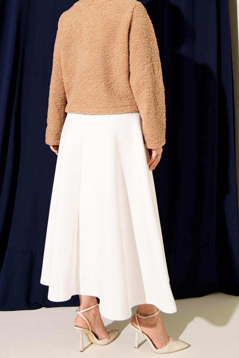 Side Tie Scuba Skirt White – Bild 3