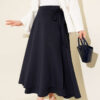 Side Tie Scuba Skirt Navy Blue