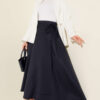 Side Tie Scuba Skirt Navy Blue – Bild 2