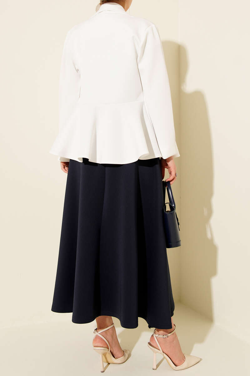 Side Tie Scuba Skirt Navy Blue – Bild 3