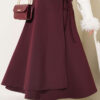 Side Tie Scuba Skirt Plum