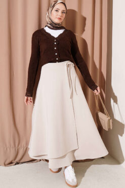 Alternative view of Side Tie Scuba Skirt Stone