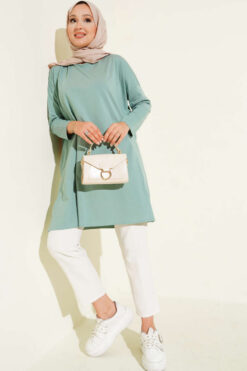 Alternative view of Side Slit Basic Tunic Hazel
