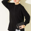 Ribbon Detail Crew Neck Tunic Black