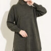 Side Slit Soft Long Knit Tunic Smoke - immagine 2