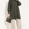 Side Slit Soft Long Knit Tunic Smoke - immagine 3