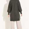 Side Slit Soft Long Knit Tunic Smoke - immagine 4