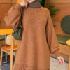 Side Slit Soft Long Knit Tunic Mustard