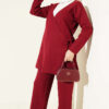 Side-tie Knit Two-Piece Set Burgundy