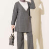 Side-tie Knit Two-Piece Set Smoke