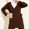 Side-tie Knit Two-Piece Set Brown - الصورة 2