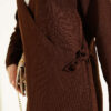 Side-tie Knit Two-Piece Set Brown - الصورة 4