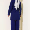 Side-tie Knit Two-Piece Set Navy Blue - الصورة 3