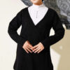 Side-tie Knit Two-Piece Set Black - الصورة 2