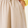 Basic Side Pocket Hem Edge Skirt Beige - Image 4