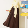 Basic Side Pocket Hem Edge Skirt Brown – Image 2