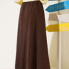 Basic Side Pocket Hem Edge Skirt Brown – Image 3