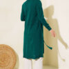 Side-Seamed Tied Cardigan Emerald - immagine 3