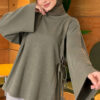 Side-Tie Detail French Terry Tunic Khaki
