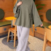 Side-Tie Detail French Terry Tunic Khaki - Afbeelding 2